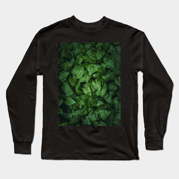green leaves texture Long Sleeve T-Shirt by psychoshadow
